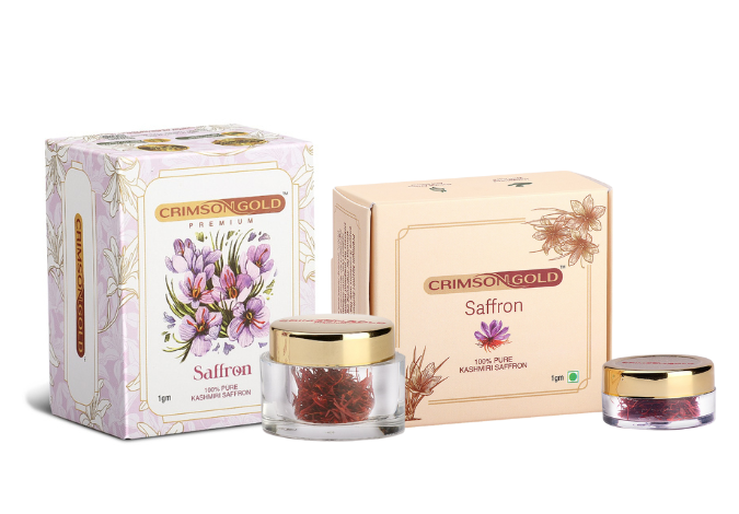 Crimsongold  Combo Gold Kashmiri Mongra Saffron, 2g | 100% Natural & Handpicked Saffron Original | ISO 3632 Tested | No Additives | Pack of 2